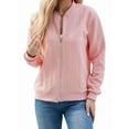 thumbnail image 2 of Women'S Zip Up Cardigan Sweater Hoodies Long Sleeve Jacket Outfits Crewneck Casual Coat Pink L, 2 of 10