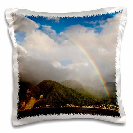 3dRose Rainbow over Dominica, Leeward Islands, West Indies - CA13 BJN0007 - Brian Jannsen, Pillow Case, 16 by 16-inch