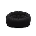 thumbnail image 2 of Benjara Reno Ola 48" Accent Chair- Tufted Cushions- Round Black Teddy Fabric, 2 of 5