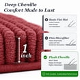thumbnail image 4 of Sasttie Chenille Bathroom Rugs 20x24, 2 Pack Quick Dry Machine Washable Bath Mats with Rubber Backing,Wine Red, 4 of 9