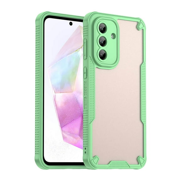 KIQ Armor Series Case For Samsung Galaxy A36 5G/4G-PC TPU Hybrid,Frosted Semi-Transparent,Anti-Shock Design(Green)