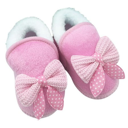

Toddler Girls Thickness Fur Solid Prints Slippers House Shoes Pink M