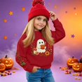 thumbnail image 2 of Girls Halloween Graphic Sweatshirt Kids Casual Crewneck Pullover Long Sleeve Printed Fall Sweatshirt for Toddler and Youth, 2 of 6
