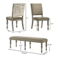 thumbnail image 2 of Birmingham Nailhead 8-Piece Table with Nail Head Bench and Arm Chair Dining Set, Driftwood, 2 of 22