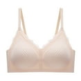 thumbnail image 2 of BYHONG Women's Summer Comfort Lace Strap Latex Traceless Gathering Breathable and Sexy Bra Bars for Women Beige XL, 2 of 4
