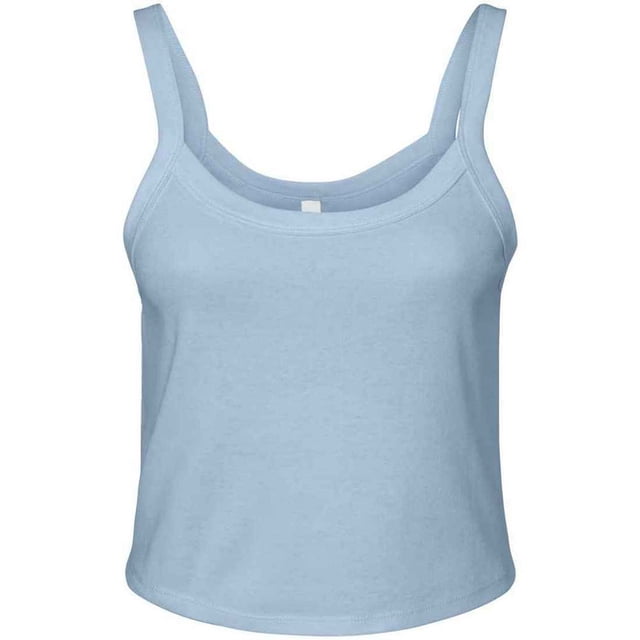 Bella + Canvas Womens Plain Micro-Rib Spaghetti Strap Tank Top