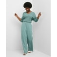 thumbnail image 5 of Hanes Originals Women's Soft Brushed Fleece Palazzo Pants, 28.5" Salt Pool Green M, 5 of 5