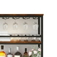 thumbnail image 6 of DEXTRUS 71" Tall Wine Rack with LED Light, 5-Tier Wine Cabinet with 42-Bottles & Glass Holder Liquor Cabinet for Home Kitchen, Brown, 6 of 9