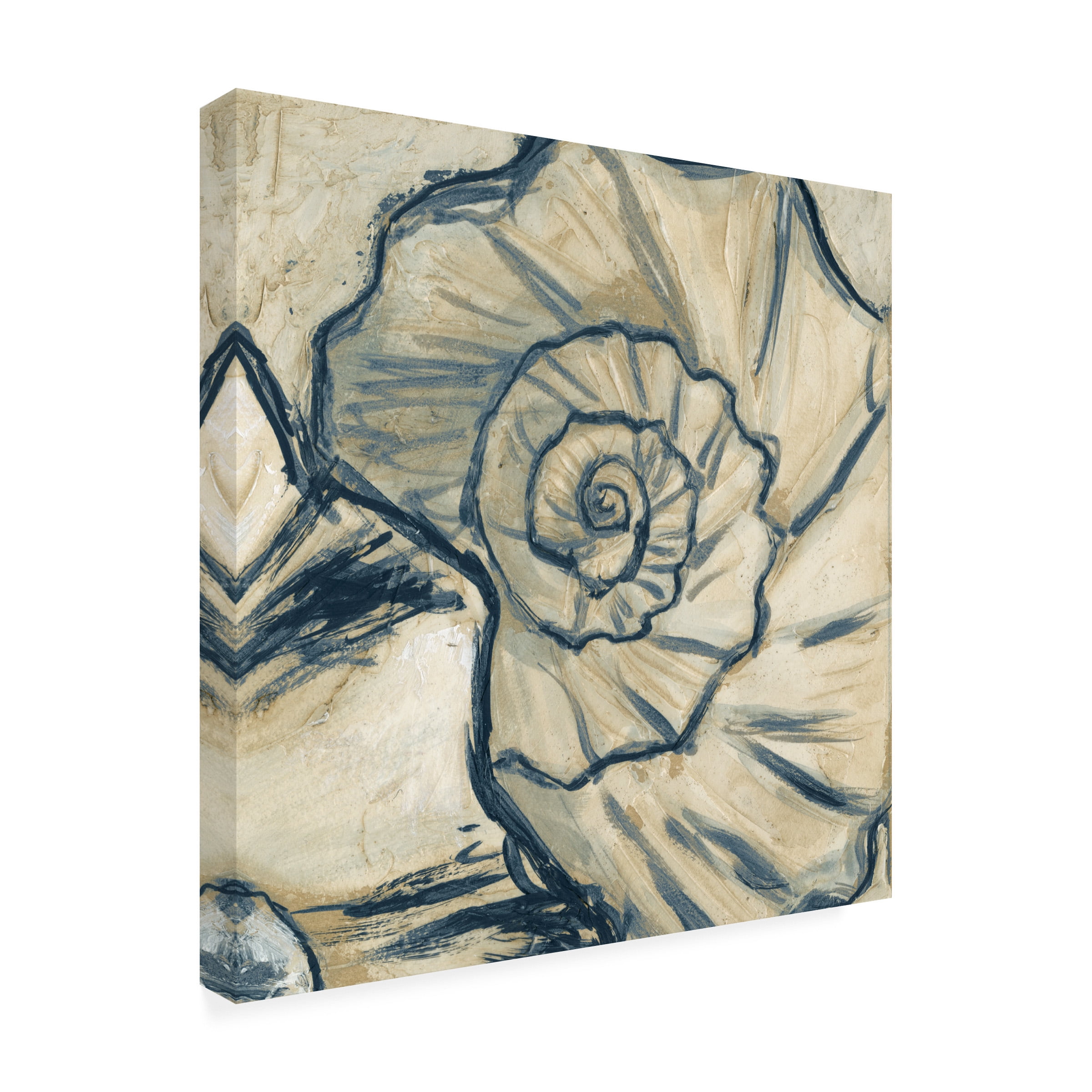 Megan Meagher 'Navy Seashell Spiral II' Canvas Art