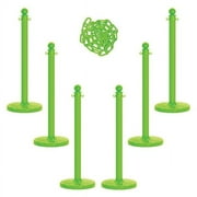 Barrier Post Kit, Safety Green, 40 in Post Height, Gloss