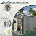 thumbnail image 3 of Outdoor Waterproof Garden Tool Storage Sheds with Metal Foundation with Floor Frame, Tool Shed with Lockable Hinged Doors & Air Vents, Storage House Waterproof for Backyard, Lawn, 3 of 9
