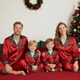thumbnail image 6 of Family Christmas Pajamas Matching Sets Silk Satin Plus Size Casual Matching Set for Family, 6 of 9