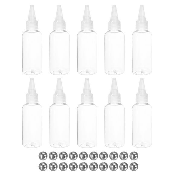 60ml Small Squeeze Bottle, 10 Pcs Glue Bottle Applicator Bottle Air Brush Bottles Mini with Steel Ball