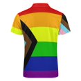 thumbnail image 5 of The Progress Pride Flag All The Colours of The Rainbow Men Zipper T-shirt Summer Casual Short Sleeve T-shirt Top, 5 of 7