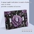 thumbnail image 3 of Yayeee Toggle Light Switch Wall Plate 2-Gang 4.56"x4.48" Decorative Outlet Cover, Black Roses, 3 of 7