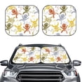 thumbnail image 2 of Disketp 2 Piece Cartoon Monkey Pattern Windshield Sunshades,Folding Windshield Sun Shade For Car Suv Trucks Sedan,Blocks Uv Rays Sun Visor Protector-Large, 2 of 7