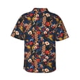 thumbnail image 3 of Balery Orchids Flowers Print Men's Hawaiian Shirts Short Sleeve Beach Shirt Relaxed Fit Vacation Button Down Shirts-Small, 3 of 9