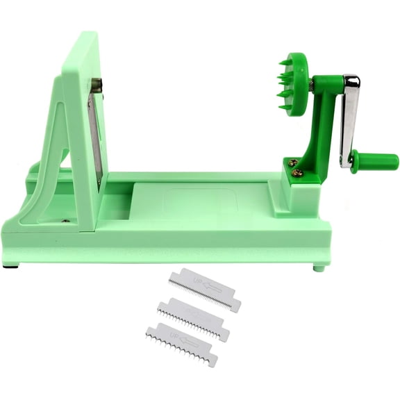 Turning Vegetable Spiralizer, Veggie Spiralizer For Fresh Zucchini, Squash, Butternut Squash with 1 Straight-Edged Blade and 3 Serrated Blades Multiple