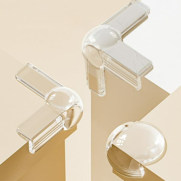 Dianli Silicone Table Corner Protector 4 Pack Clear Airbag Anti-Collision Strip Soft Right Angle Edge Guard Child Baby Safety Cushion for Desk Furniture Waterproof Oil Resistant No Residue