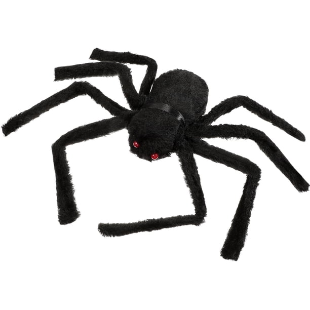 Pequeña araña de peluche de Halloween, juguete realista de araña de peluche, decoración aterradora para fiesta de Halloween, casa embrujada, decoración de patio interior y exterior