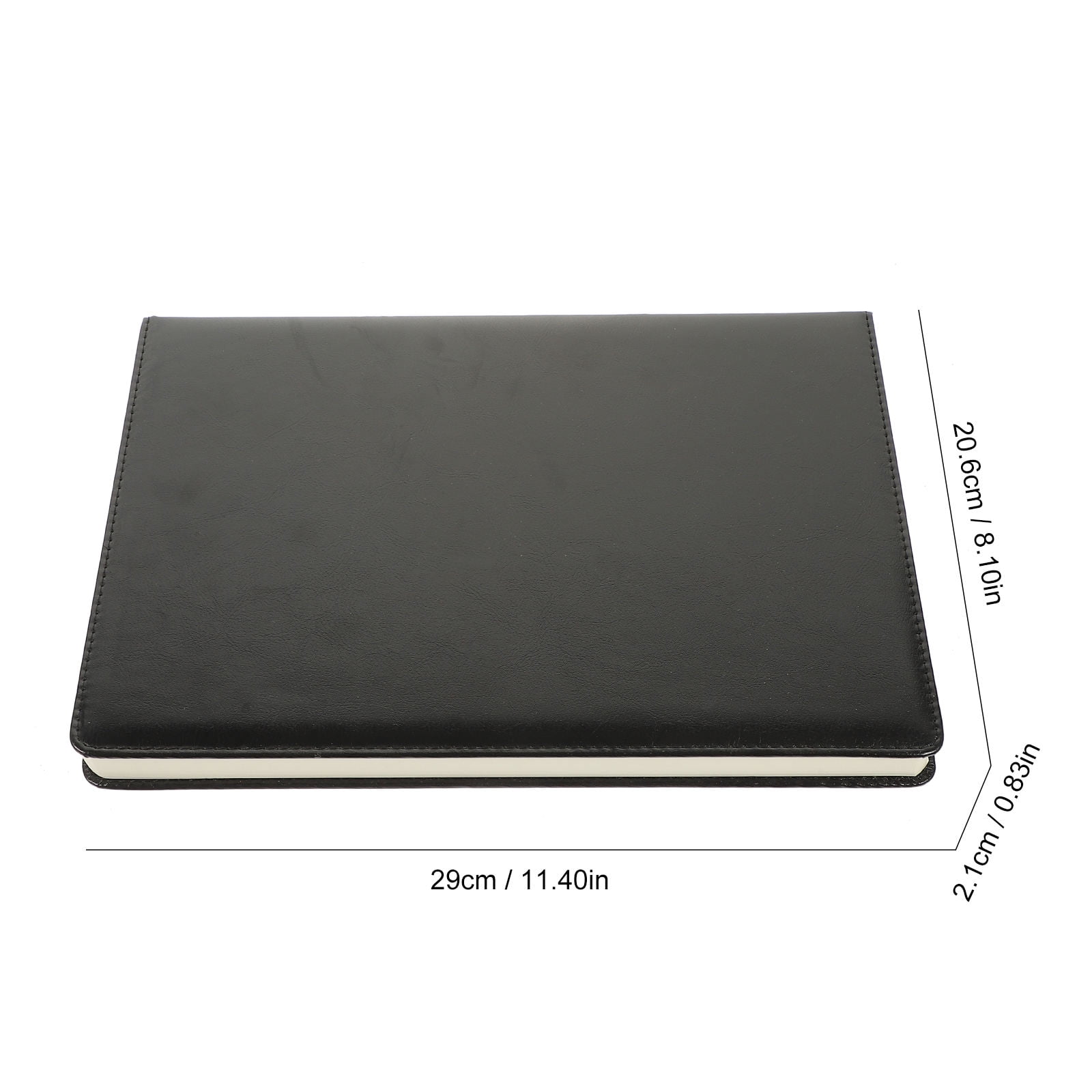 FRCOLOR Business Writing Notebook with Lined A4 Paper for Daily Planning Black PU and Paper 210x297mm