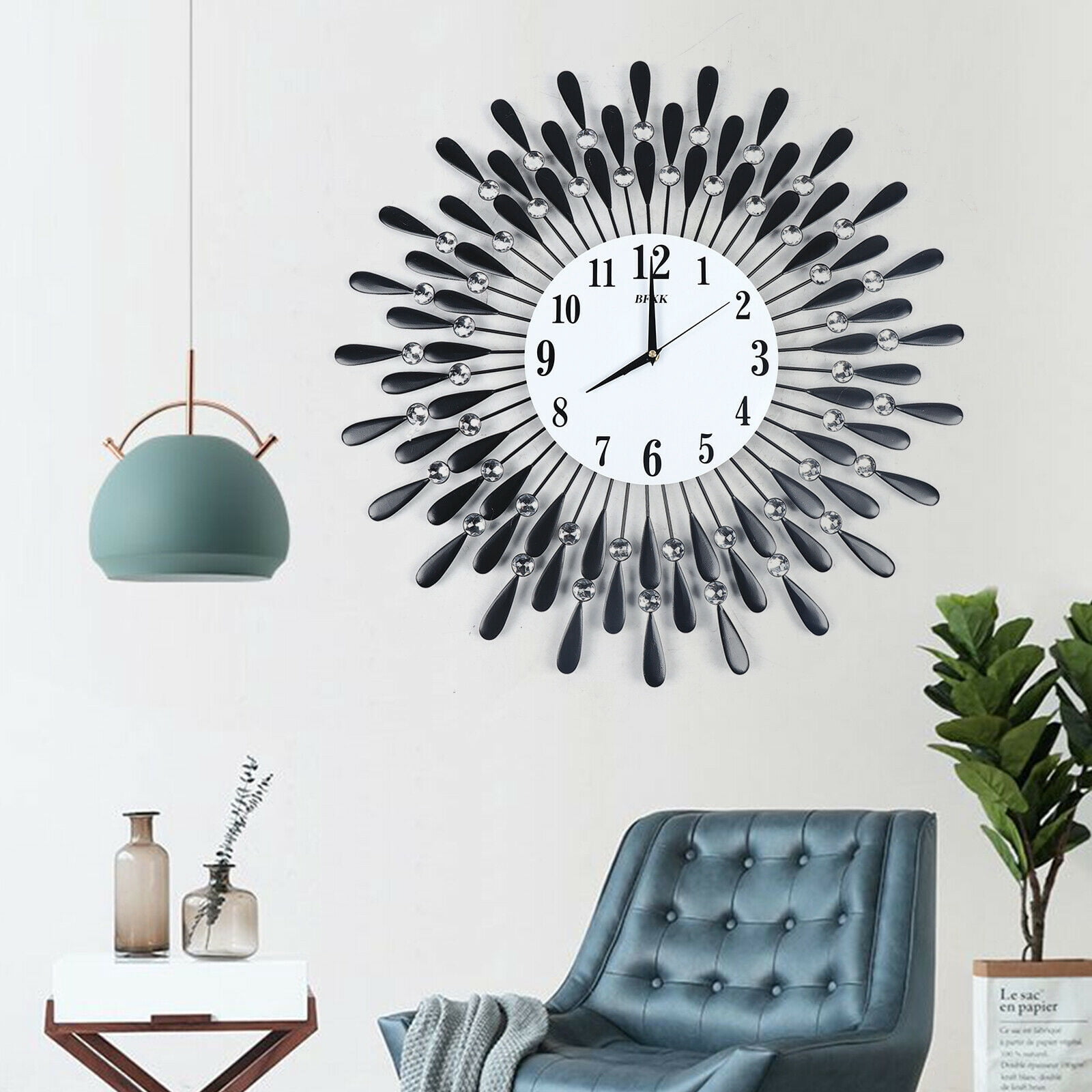 Luxury Antique Large Wall Clock 3D Metal Living Room Wall Watch Home Decor
