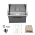 thumbnail image 1 of Bar Sink Undermount - Lordear 15 Inch Undermount Sink Bar Prep Sink Deep Single Bowl 16 Gauge R10 Tight Radius Stainless Steel Sink, 1 of 5