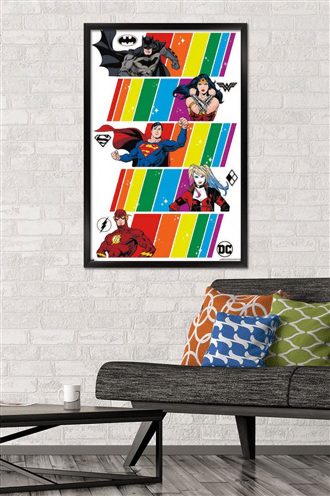 DC Comics Justice League - Pride Wall Poster, 22.375" x 34", Framed