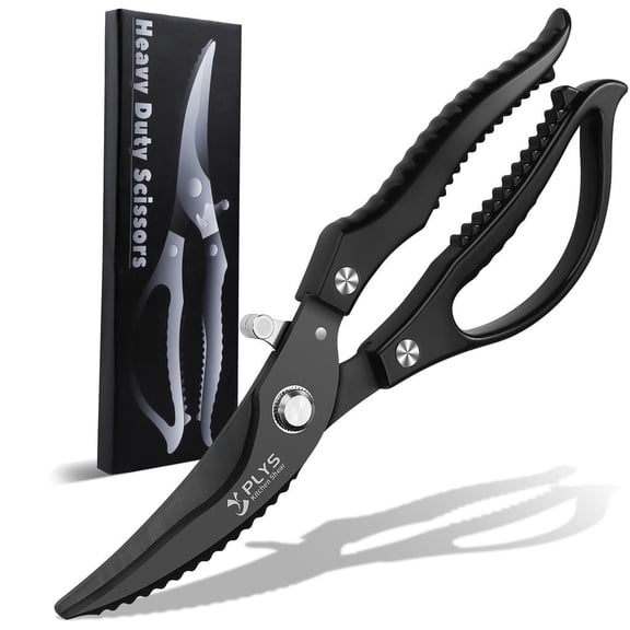 Poultry Shears Heavy Duty, Plys Kitchen Scissors All Purpose, Easy Use Stainless Steel Cooking Scissors, Black Handle, #WTZG225