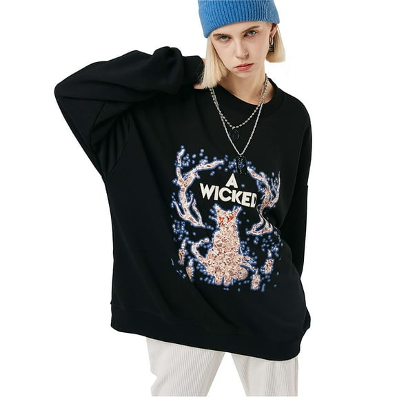Niepce Inc Streetwear Graphic Sweatshirts For Men Casual Cotton Crewneck Pullover