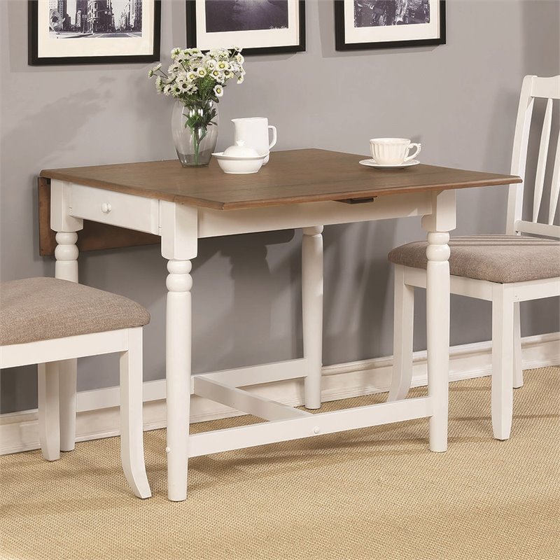 Bowery Hill Cottage Drop Leaf Dining Table In Pale Ale And White Com Bowery Hill Cottage Drop Leaf Dining, White Drop Leaf Kitchen Table