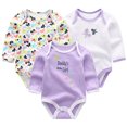 thumbnail image 3 of WIBACKER 0-12M 100% Cotton Baby Boys 3-pack Butterfly Long Sleeve Variety Onesies Snap Bodysuits, 3 of 8