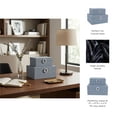thumbnail image 5 of Rectangular Decorative Boxes for Home Decor - Jewelry Decor Box and Keepsake Storage as Home Organizer - Fabric Finish and Ring Pull Accents for Living Room and Mantel - Set of 2, 4", 3", Blue, 5 of 13