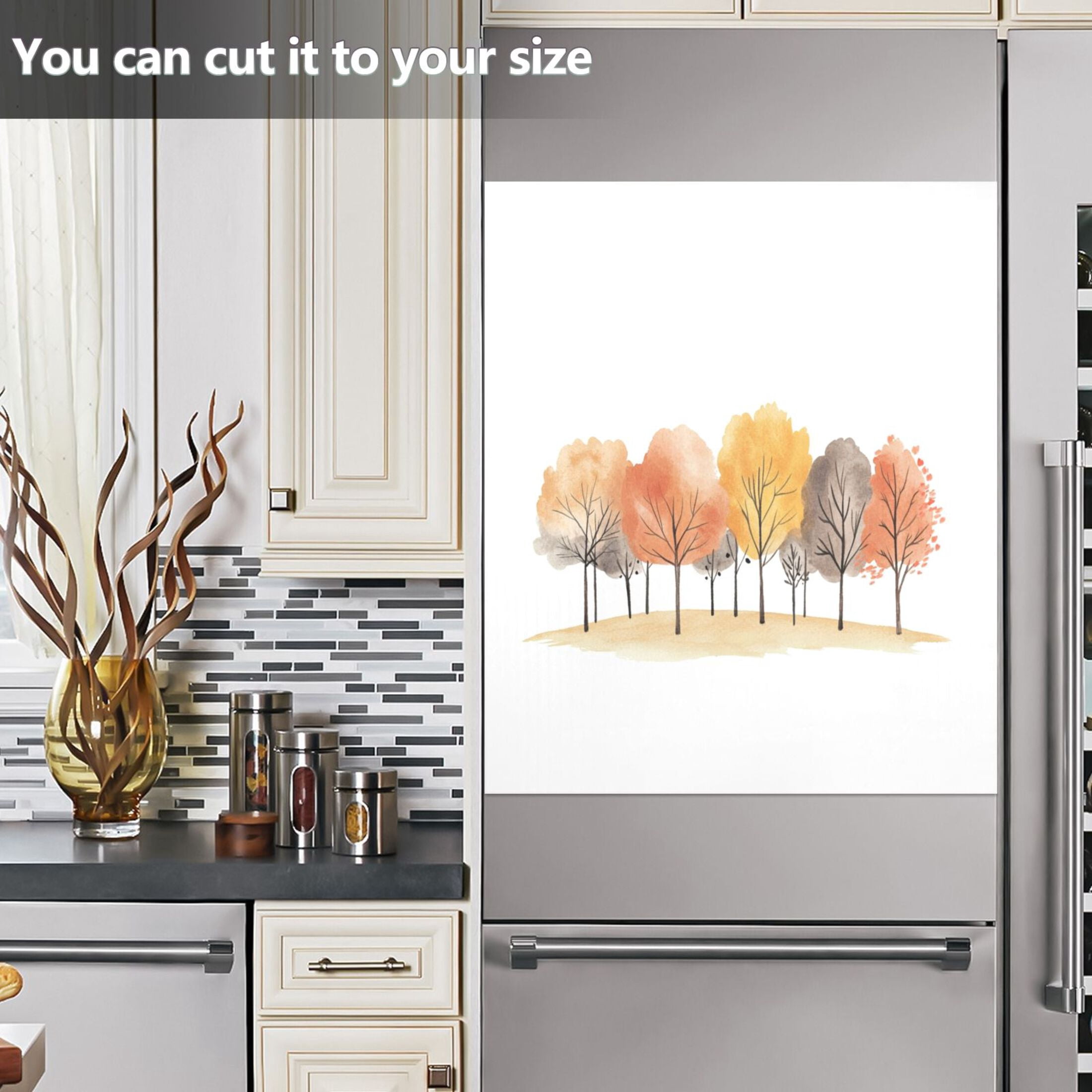 Dishwasher Magnetic Sticker 23x26 Inch Refrigerator Magnetic Sticker Washing Machine Magnetic Sticker Kitchen Panel Magnetic Sticker Home Decor Beautiful Orange Trees