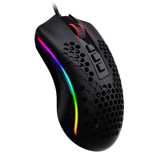 FlyFlise M808 RGB Wired Gaming Mouse Skeletonized Honeycomb Shell USB Port