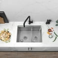 thumbnail image 6 of Stylish Undermount 25" Stainless Steel Double Bowl Workstation Kitchen Sink with 6 accs S-625WK, 6 of 13