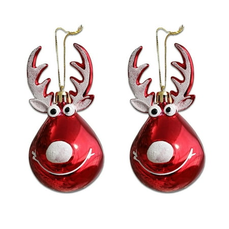 

Linyer Elk Christmas Ball Hanging Ornaments Xmas Tree Bauble Pendant Party Decor 2pcs No.03
