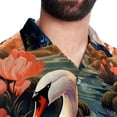thumbnail image 5 of Swan Men's Short Sleeve Casual Printed Button Down Beach Shirts, 5 of 6