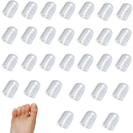 Silicone Anti-Friction Toe Protector, Silicone Toe Protectors, Silicone Breathable Toe Covers (30Pcs,Little Thumb)