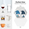thumbnail image 6 of Honeii Snow Gnome for Winter print Leather Coaster Set of 4, ideal for safeguarding your furniture from drinks spills and effortless cleanup-Hexagon, 6 of 6