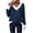 Navy, variant on Sexlip Womens Contrast Trim Sweater V Neck Design Warm Fabric Relaxed Silhouette for Fall Outings Black XL