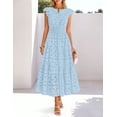 thumbnail image 4 of Merokeety Womens Summer Dresses Lace Eyelet Boho Flowy Maxi Beach Vacation Dress Blue xl, 4 of 5