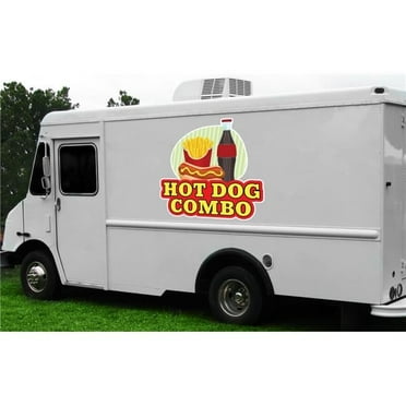 12 in. Hot Dog Combo Concession Decal Sign - Cart Trailer Stand Sticker Equipment