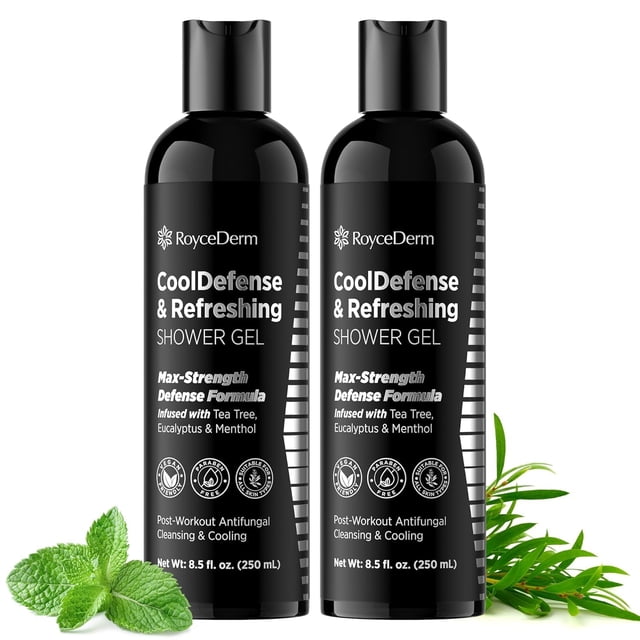 Gel de baño Roycederm CoolDefense antimicótico para hombre, paquete de 2