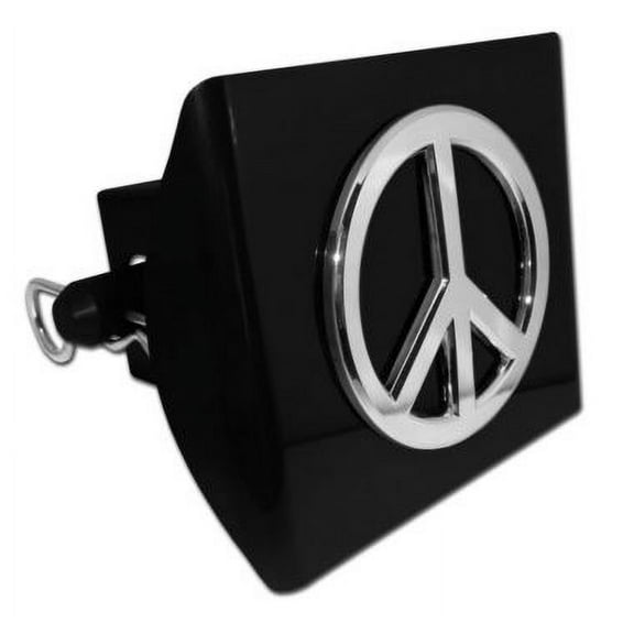 Peace Sign Black Plastic Hitch Cover