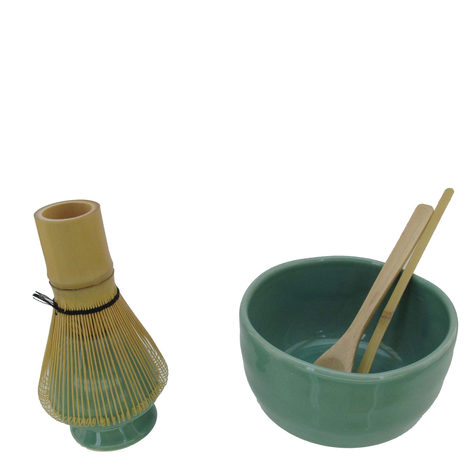 BambooMN Brand Matcha Bowl Set 2 Sets Black Includes Bowl, Rest,Tea Whisk, Chasaku, Tea Spoon & Tray