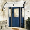 thumbnail image 2 of 77'' x 35.4''Household Application Window Door Awning Canopy with Black Holder, Transparent Board and Modern Polycarbonate Cover for Outdoor, Front Door and Patio, 2 of 9