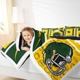 thumbnail image 4 of jejeloiu Rugby Football City Full Size Comforter Sets,Green Yellow Bedding Sets For Ball Lover Reversible 3-Piece, 4 of 8