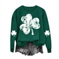 thumbnail image 4 of YABCSAZ St Patricks Day Sweatshirts for Women Irish T-Shirt Long Sleeve Sequin Shamrock Clover Printed Irish Pullover Casual Loose Oversize Charms Shirts Blouse Paddy's Day Great Parade Tops, 4 of 5