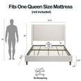 thumbnail image 2 of Queen Bed Frame Upholstered Bed with Tall Headboard, Chenille Platform Bed Queen Size, No Box Spring Needed, Easy Assembly, Ivory, 2 of 6